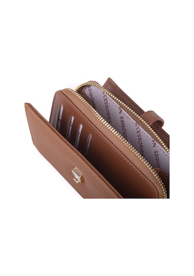 Nas Bag Kadın Orta Boy Kartlık Kağıt Para Ve Bozuk Para Tasarımına Sahip Taba Lopez 16x9 Cm
