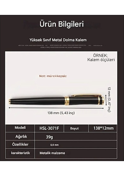 Gümüş Tonlu Paslanmaz Çelik Dolma Kalem, Doldurulabilir, Lüsk Hediyelik Dolma Kalem Çok Renkli
