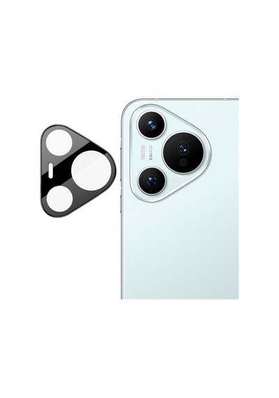 Huawei Pura 70 Uyumlu Siyah Çerçeveli Kamera Lens Koruyucu Temperli Cam
