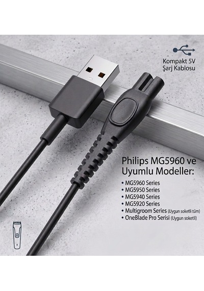Philips Mg5960 Uyumlu Şarj Kablosu