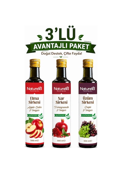 Naturella Nar , Üzüm & Elma Sirke Seti 3 X 500 Ml