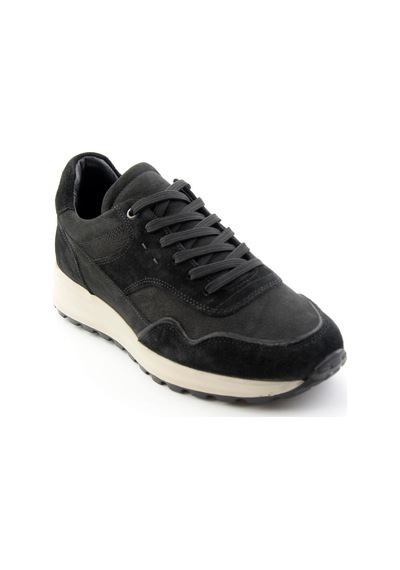 Bambi Siyah Süet Hakiki Deri Erkek Sneaker E01789045302