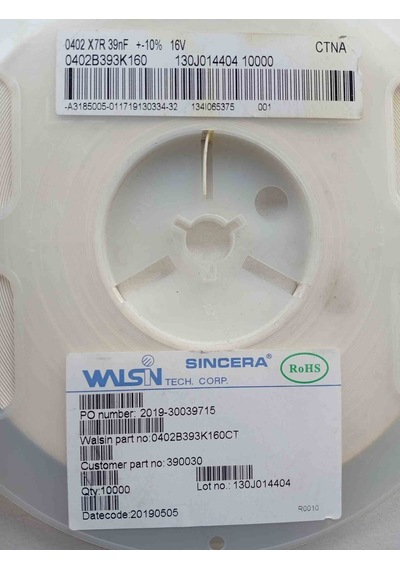 0402b393k160 39nf 16v 402 X7r 200 Adet
