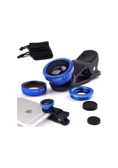 Balık Gözü Lens Fisheye Wide Makro Geniş Açılı Yakın Açılı Telefon Lensi Her Telefona Uyumlu Siyah