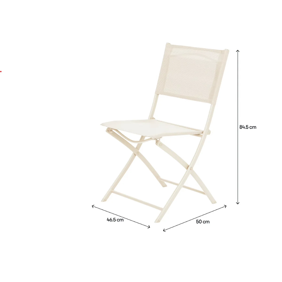 Katlanabilir Bahçe Ve Balkon Sandalyesi Krem Renk Çelik Gövdeli Metal Katlanır Dış Mekan Sandalyesi 84,5x50x46,5 Cm