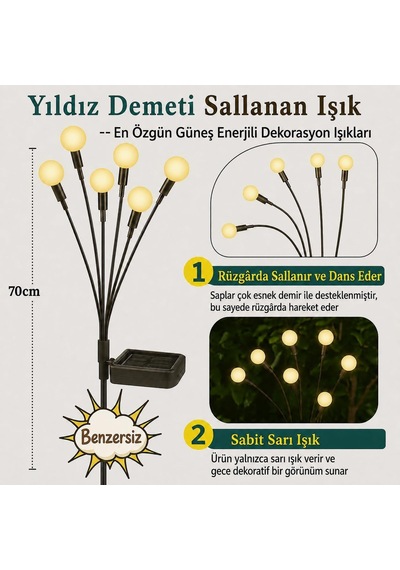 Solar Enerjili Gün Işığı Renkli 2x8 16 Top Işık Bahçe Işıklandırmak İçin Lamba Dış Mekan Uygun Güneş Ene