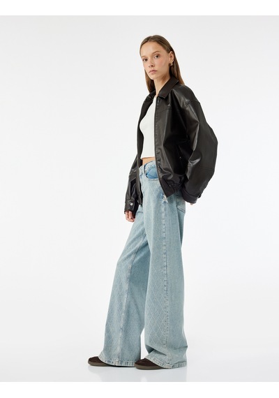 Koton Normal Bel Geniş Paça Taş Detaylı Pamuklu Jean Pantolon - Wide Leg Jeans Açık İndigo 6wal40071md Açık İndigo Koton Normal Bel Geniş Paça Taş Detaylı Pamuklu Jean Pantolon - Wide Leg Jeans Açık İndigo 6wal40071md Açık İndigo