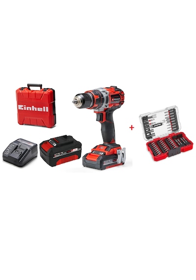 Einhell TP-CD 18/50 Li-i Bl 2AH + 4AH Akülü Darbeli Vidalama + Einhell Vidalama Uç Seti 42 Parça M-case Kutu Set
