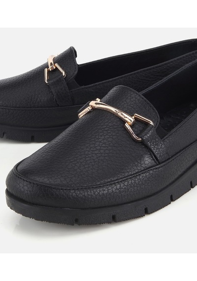 Hotiç Kadın Deri Siyah Zincir Detaylı Comfort Günlük Loafer 01ayh334730a100 01ayh334730a100