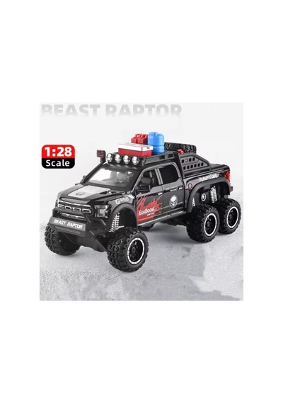 Ford Raptor F150 1:28 Diecast Metal Pikap Egzoz Dumanlı Model 21.5 Cm Uzunluk Karışık