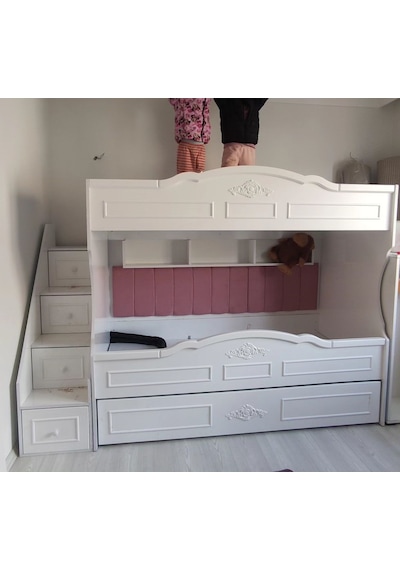Çocuk Ranzası Beyaz - Çıtalı Model