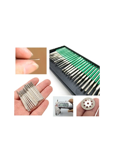 Elmas Disk Aşındırma Ahşap Metal Cam Kesme Gravür Freze Uç Seti D