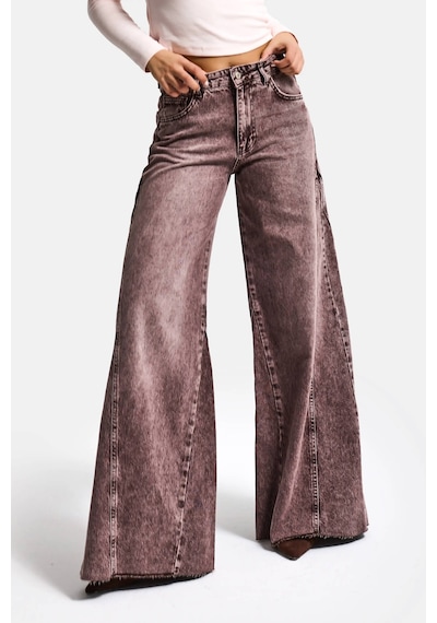 it's basic Kadın Koyu Kot Rengi 4s6-157 Süper Palazzo %100 Koton Denim Jean