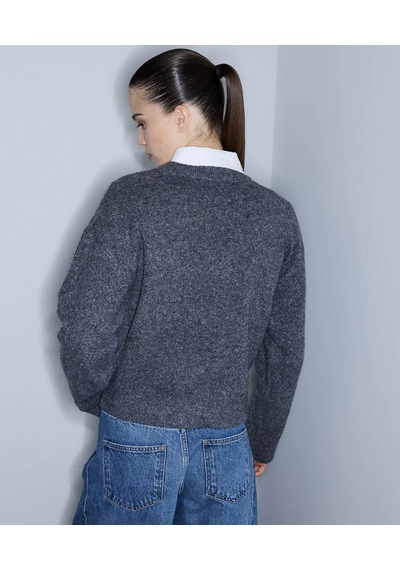 İpekyol Poplin Mix Çift Parça Antrasit Kadın Kazak Iw6260050148
