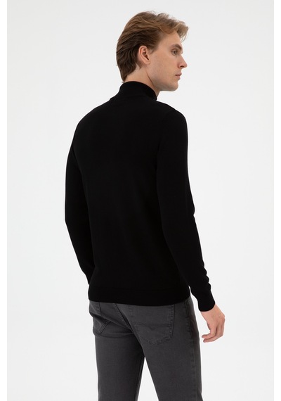 U.S. Polo Assn. Erkek Slim Fit Boğazlı Siyah Basic Kazak 50313712-VR046 U.S. Polo Assn. Erkek Slim Fit Boğazlı Siyah Basic Kazak 50313712-VR046