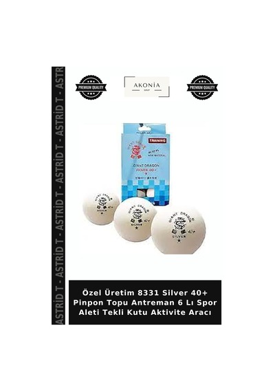 Özel Üretim 8331 Silver 40+ Pinpon Topu Antreman 6 Lı Spor Aleti Tekli Kutu Aktivite Aracı