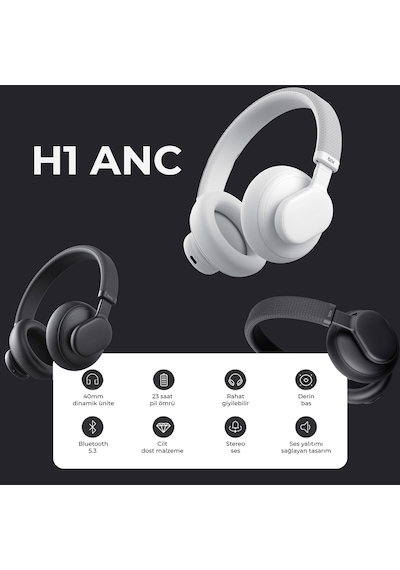 Bix Soundcraft H1 ANC Kablosuz Kulak üstü Bluetooth 5.3 Kulaklık