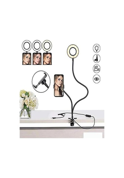 Led Ring Light Youtuber Light Stüdyo Işığı Akrobat Selfie Led Masa Lambası 3 İn 1 Set