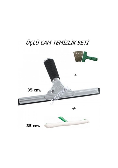 Cam Temizlik Seti 3'Lü Peluş+Çekçek+Kazıma Jileti