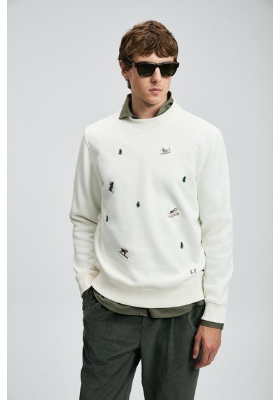 Lufian Noel Erkek Sweatshirt Kırık Beyaz Kırık Beyaz 112030188100510 Beyaz