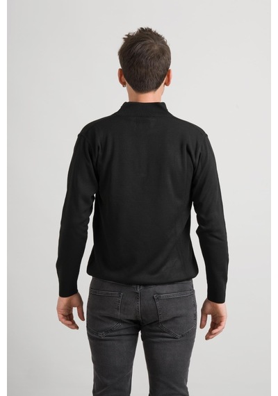 Regular Fit Yarım Balıkçı Fermuarlı Akrilik Viskon Karışımlı Erkek Triko Kazak 001