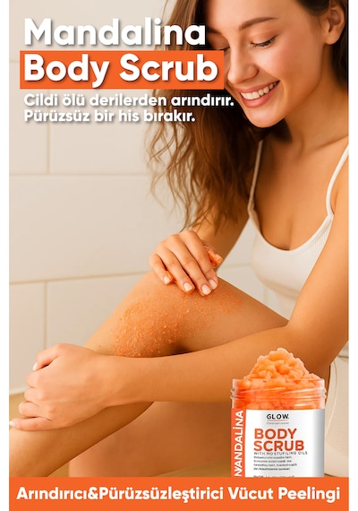 Glow Whıte Mandalina Body Scrub 400g Cildi Arındıran, Canlandırıcı Ve Nemlendirici Tuzlu Vücut Peelingi