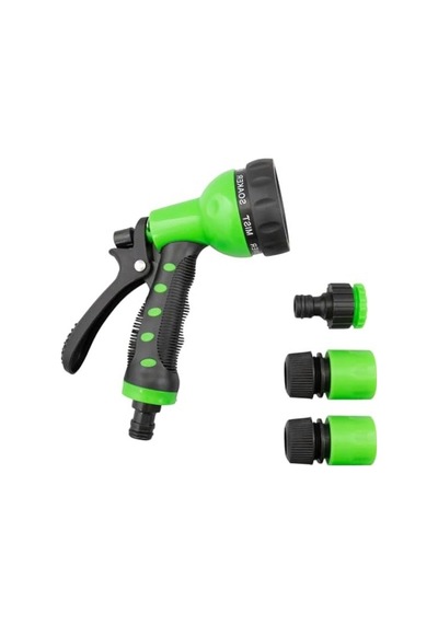 Otomatik 7 Fonksiyonlu Tabanca Seti 3 Bağlantı Adaptörlü Bahçe Sulama Seti 1/2"