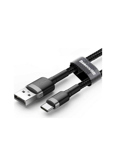 Baseus Catklf-cg1 2 M Cafule Cable 2A Type-C Şarj Kablosu Gri Siyah