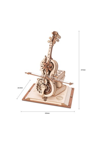 Büyülü Çello 3d Puzzle Ahşap Minyatür Maket Kiti Dıy Kendin Yap
