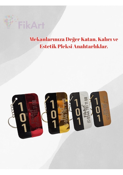 5 Adet Kişiselleştirilebilir Otel Anahtarlığı, Butik Otel, Bungalov Otel, Pansiyon, Yurt Pleksi Anahtarlık
