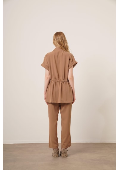 Ftz Women Kadın Crep Pantolonlu Takım Vizon 31173 Vizon