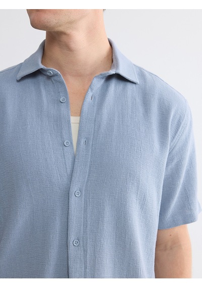 Lcw Vision İndigo Regular Fit Erkek Dokulu Gömlek Lcw Vision İndigo Regular Fit Erkek Dokulu Gömlek