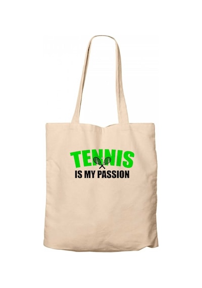 Tennis is My Passion Krem Kanvas Bez Çanta Krem