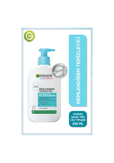 Garnier Saf&Temiz Nemlendiren Yüz Temizleme Jeli 250 ML + Nem Bombası Canlandırıcı Kağıt Maske 2'li