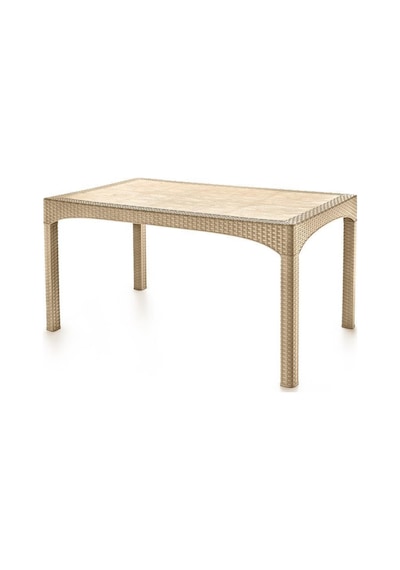 Omnipazar Omnipazar Sy-2587 Bej Rattan Dikdörtgen Kapalı Masa 51667 Bej