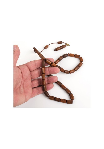 Kahverengi Plesenk Ağacı Yumuşak Kesme Kesim 9x14mm Tesbih Kahverengi