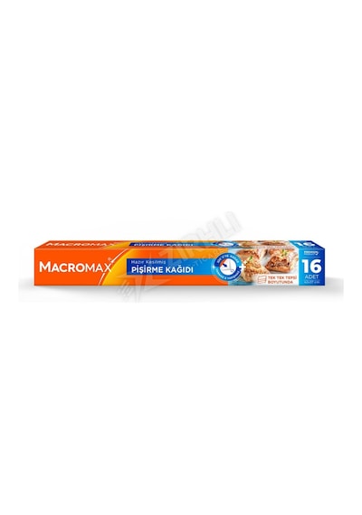 4 Adet Macromax Hazır Kesilmiş Pişirme Kağıdı 16'lı