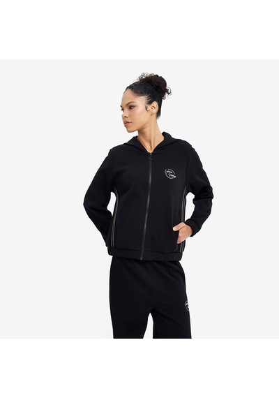 Lescon Siyah Kadın Fermuarlı Kapüşonlu Sweatshirt 26n-2120