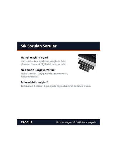 Trobus Araç Kapı Eşiği Koruma Bandı Karbon Fiber Görünümlü Deri 4'lü Yapışkanlı Siyah