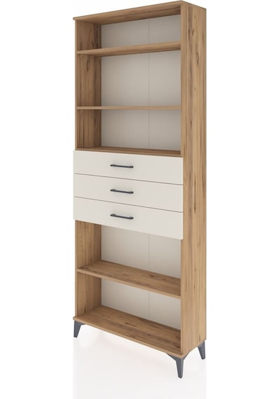 Arges Dolap 4 Raflı 3 Çekmeceli 88x30x221 Çam-aytaşı Atlas Çam