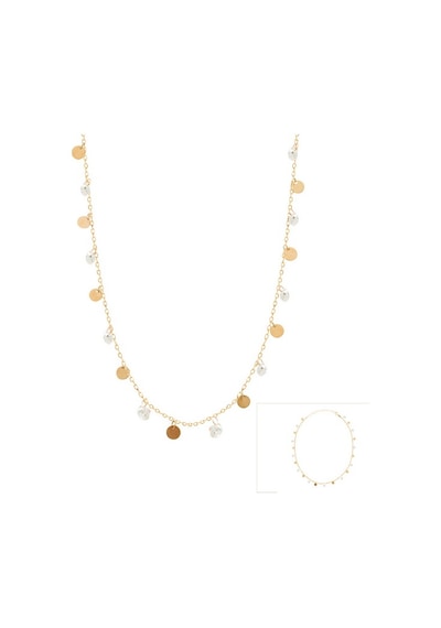 Cosar Sılver 925 Ayar Gümüş Pullu Ve Zirkonlu Charms Kolye Gold