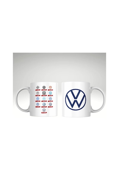 Applucky Volkswagen Logo Tarihçesi Baskı Kupa Bardak Beyaz