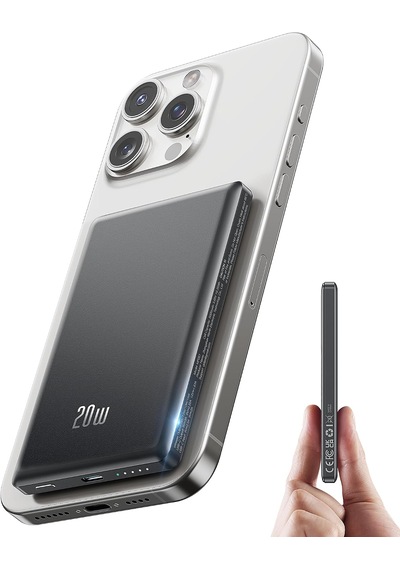 Ultra İnce Magsafe Uyumlu Manyetik Powerbank - 15w Kablosuz & 20w Pd Hızlı Şarj, Taşınabilir Şarj Cihazı İphone Ve Android Uyumlu