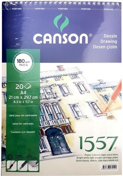 Canson A4 Üstten Spiralli Fıneface Çok Amaçlı Resim Blok 200 G