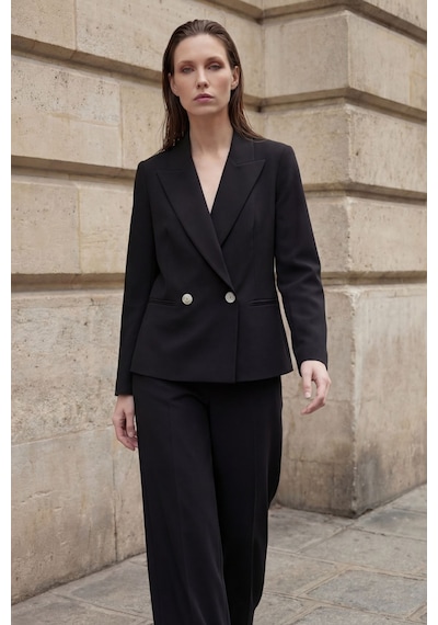 Hiccup My Fashıon Şal Yakalı Düğmeli Blazer Ceket Siyah