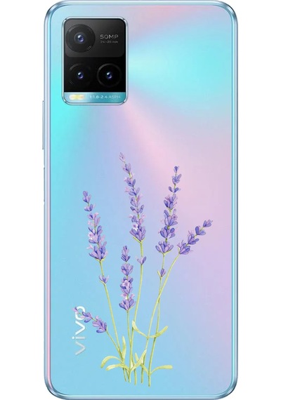 Vivo Y21s/y33s/y32 Uyumlu Lavanta Çiçek Tasarımlı Baskılı Silikon Kılıf Renkli