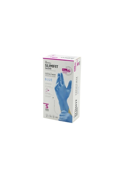 Go İthalat Reflex Slimfit Glove Kod-027 S Mavi Pudrasız Muayene Eldiven 100lü