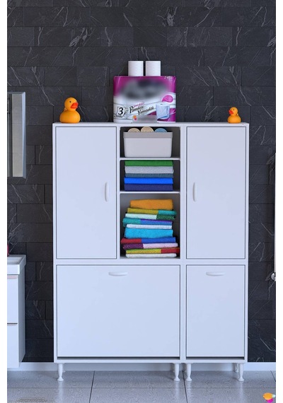 Ohbe 85 + 45cm Genişlik 160cm Boy 32,5cm Derinlik Kirli Sepetli 2 Uzun Kapak Çok Amaçlı Banyo Dolabı Beyaz Ohbe 85 + 45cm Genişlik 160cm Boy 32,5cm Derinlik Kirli Sepetli 2 Uzun Kapak Çok Amaçlı Banyo Dolabı Beyaz