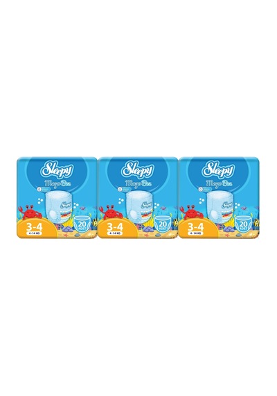 Sleepy Mayo Bebek Bezi 3 Numara Midi Maxi 60 Adet 3'lü