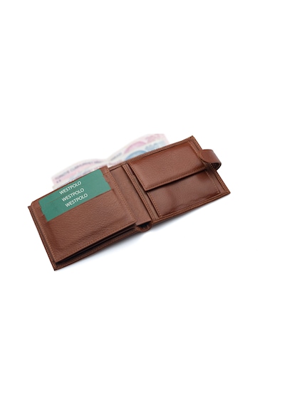 Westpolo Hakiki Deri Kağıt Para, Bozuk Para Ve Kart Bölmeli Erkek Cüzdanı - 36p Taba